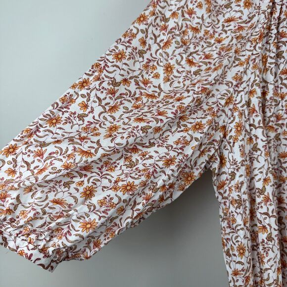 Jones New York Top Womens 2X Multi Floral Popover Long Sleeve Tunic Cottage Boho - Picture 6 of 10